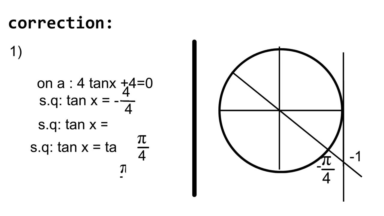 des exercice sur les equation trigonomotrique 2 partie 2