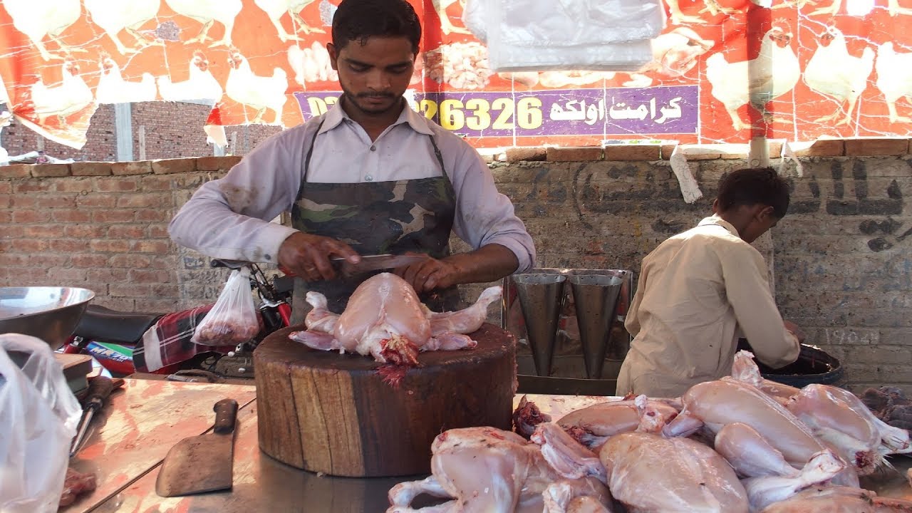 Chicken Cutting Skills Street Food of Lahore Pakistan