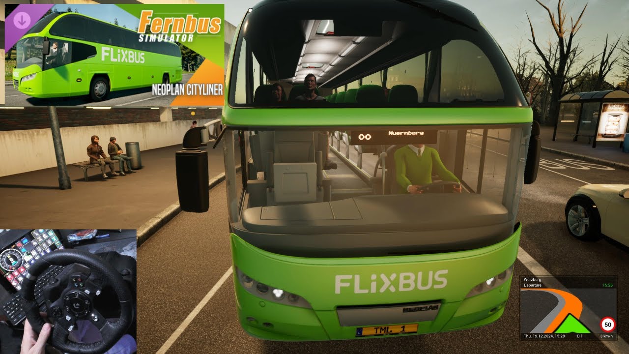 Fernbus Simulator: Neoplan Cityliner N1216 First-Class - New DLC | Steering Wheel Gameplay
