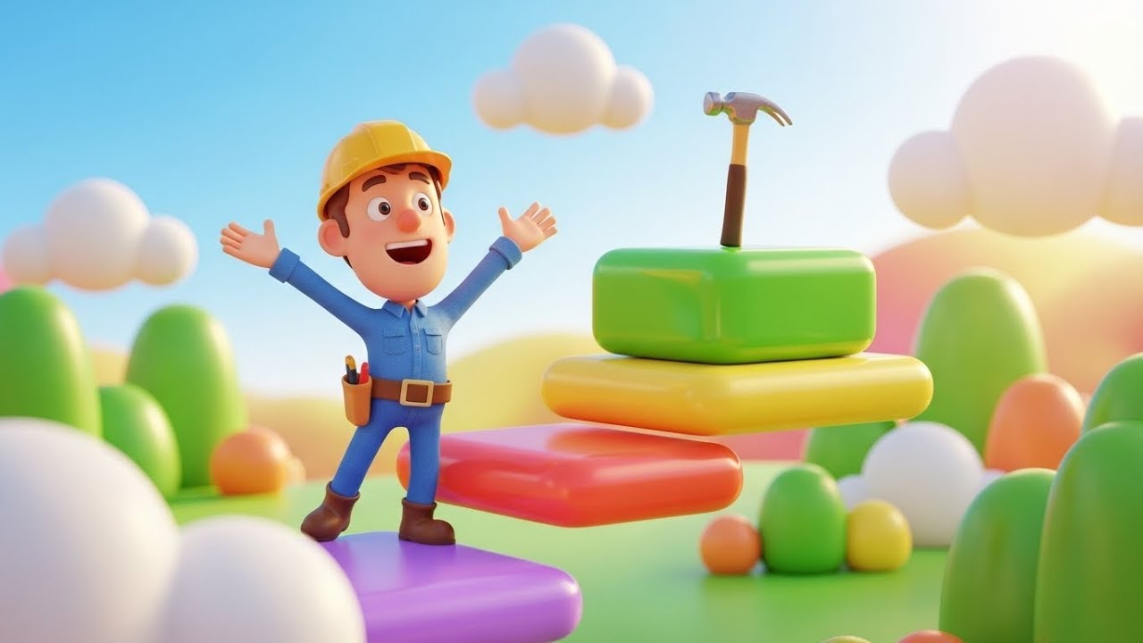 Roblox Little Builder Lost His Hammer 🔨 | Nursery Rhymes for Kids & Baby Songs