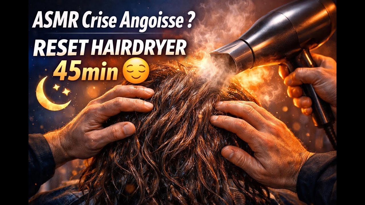 ASMR Coiffeur : Je sèche tes cheveux pendant ta crise d'angoisse | Reset mental 45 min 😌