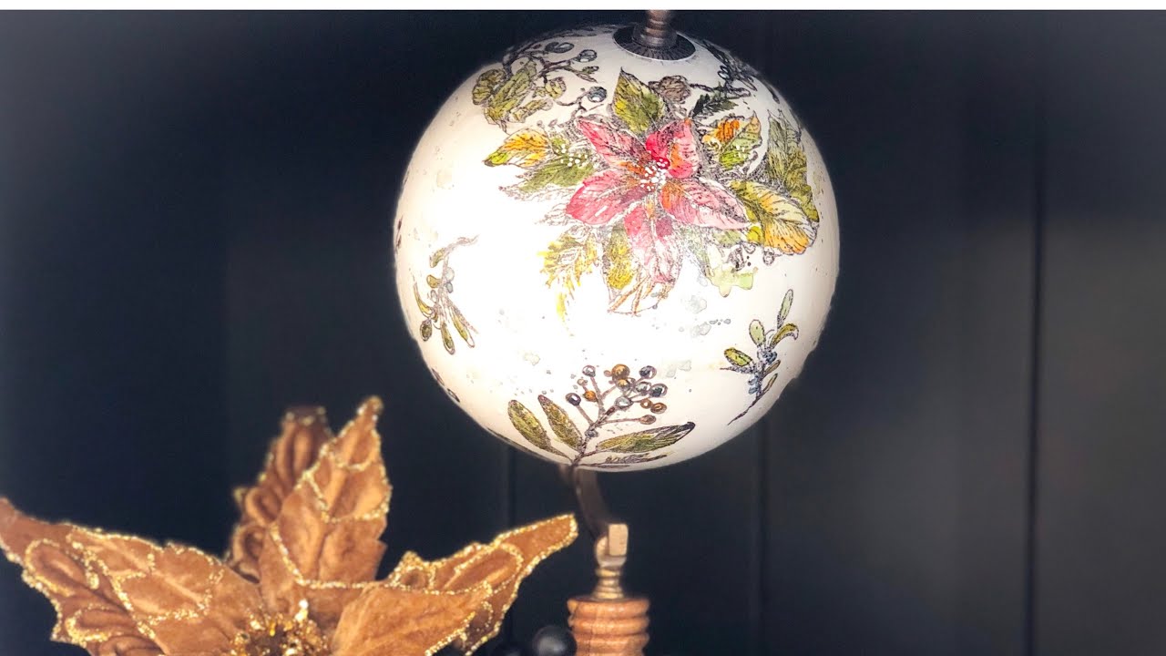 IOD Winter Adornment Winter Globe with Daniel Smith Watercolor & Watercolor Ground.