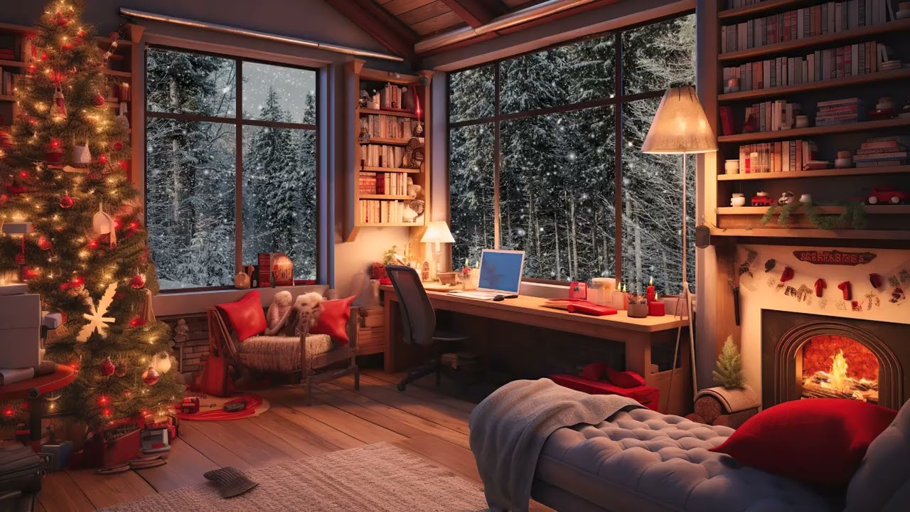 📚 Literary Jazz Haven: Reduce Stress, Read & Embrace Serenity In A Cozy Ambience On Snowy Day 💆&zwj;♀️🎶