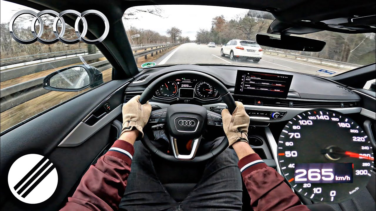 Audi A4 45 TFSI Quattro TOP SPEED DRIVE ON GERMAN AUTOBAHN 🏎