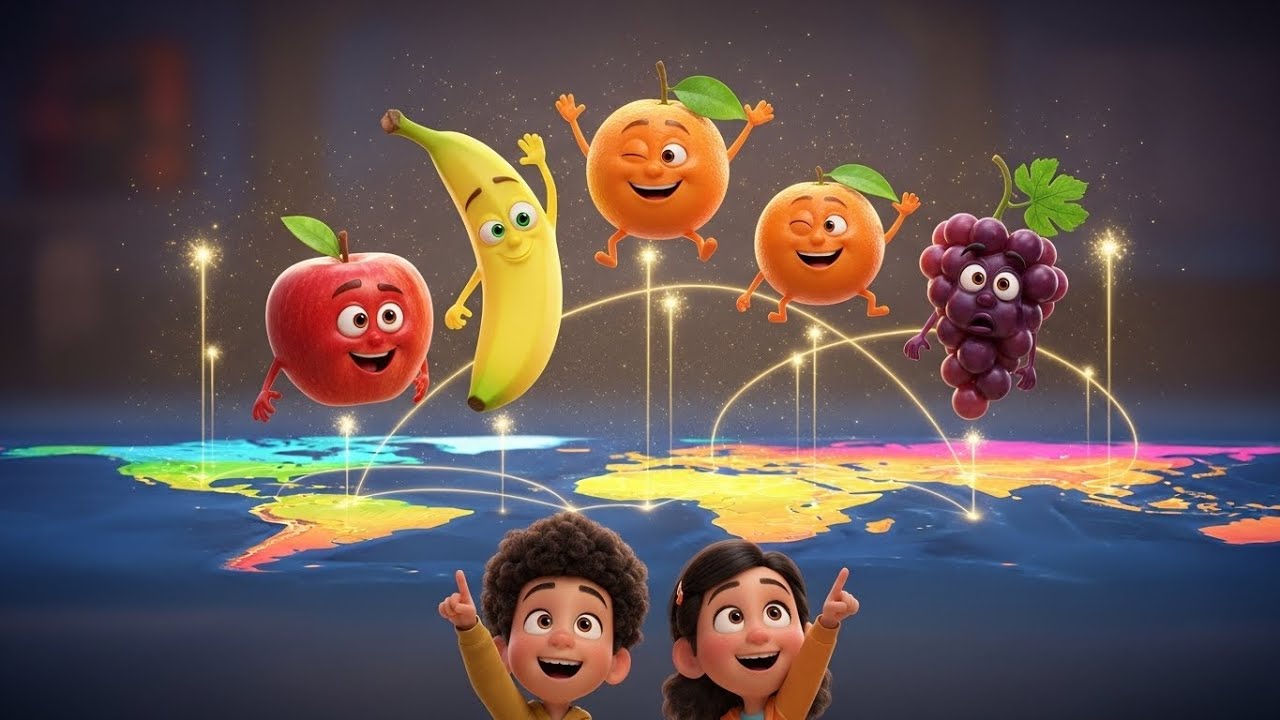 Fruits Around the World Sing & Learn Fun 🍎🌍🎶 | Fun Nursery Rhymes & Educational Songs Compilation