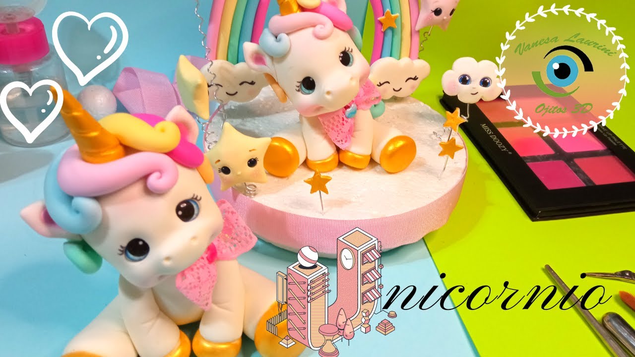 Unicornio modelado en Porcelana Fria