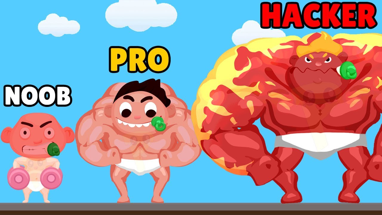 NOOB vs PRO vs HACKER in Muscle Boy