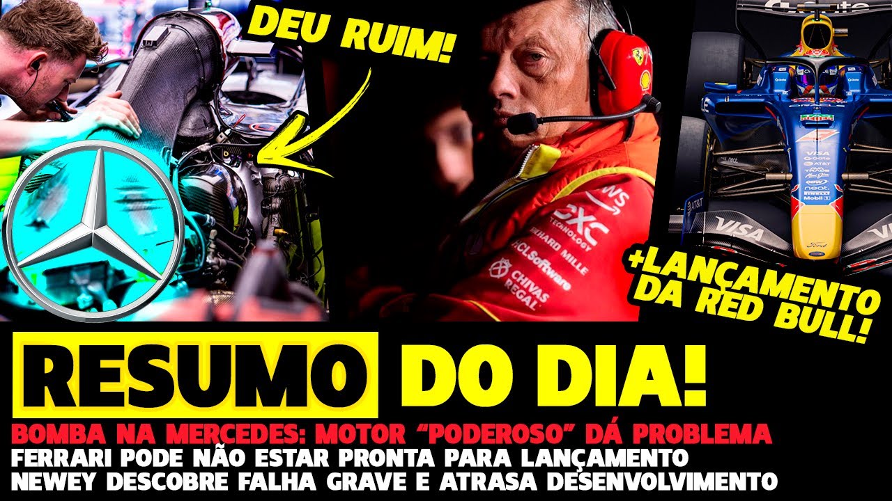 RESUMO DO DIA: MOTOR MERCEDES NÃO LIGA, CRISE E ATRASO NA FERRARI E RED BULL | FÓRMULA 1 |GP EM CASA