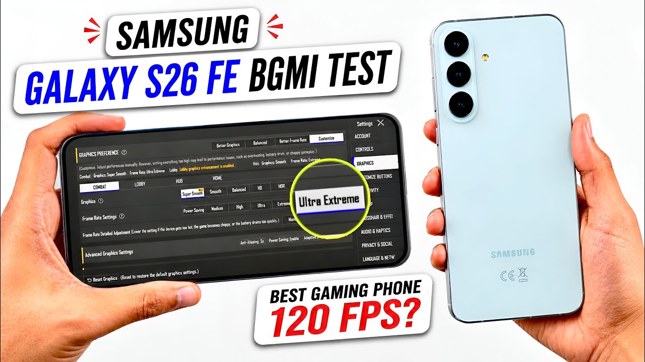 Samsung Galaxy S26 FE BGMI Test 🔥 120FPS Graphics & Performance Test! 🎮