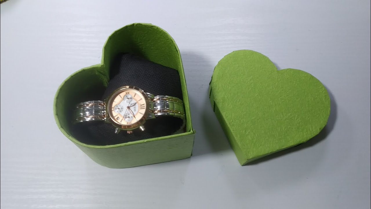 CARA MEMBUAT KOTAK HADIAH BENTUK HATI LOVE DARI KARDUS BEKAS | EASY DIY LOVE GIFT BOX