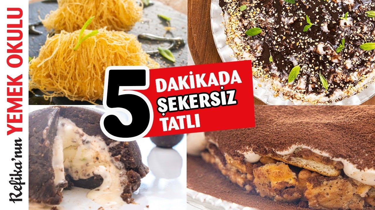 Çok Hafif Şekersiz Tatlı Tarifleri 🥧Güllaç, Helva, Muhallebi, Kolay Tiramisu | Ramazan Tatlıları