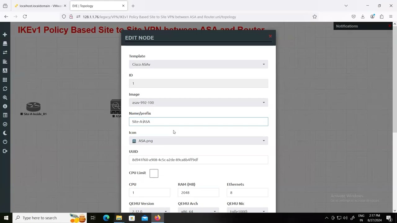 Day 6   IKEv1 Policy Based Site to Site VPN Between ASA and Router