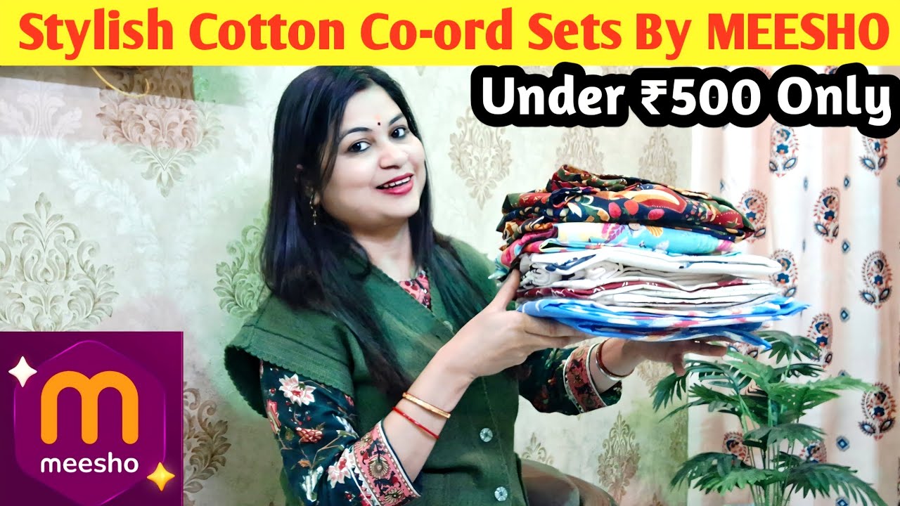 Stylish Cotton Co-ord Sets by Meesho 🌸 Budget Friendly Fashion Haul 😍Co-ord Set Haul Under ₹500 😍 