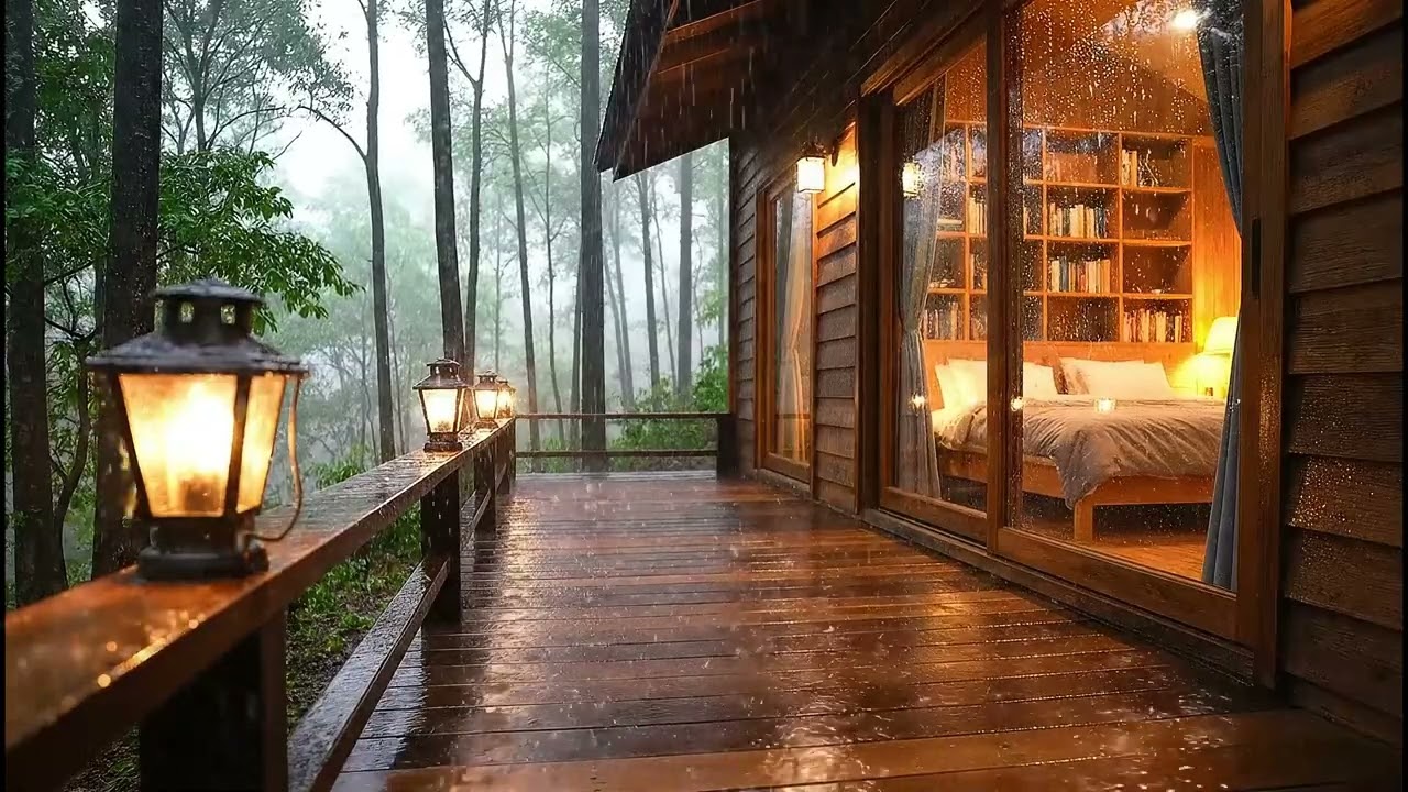 Rainy Café Ambience ☕🌧️ Smooth Piano Jazz & Gentle Rain for Reading and Relaxation