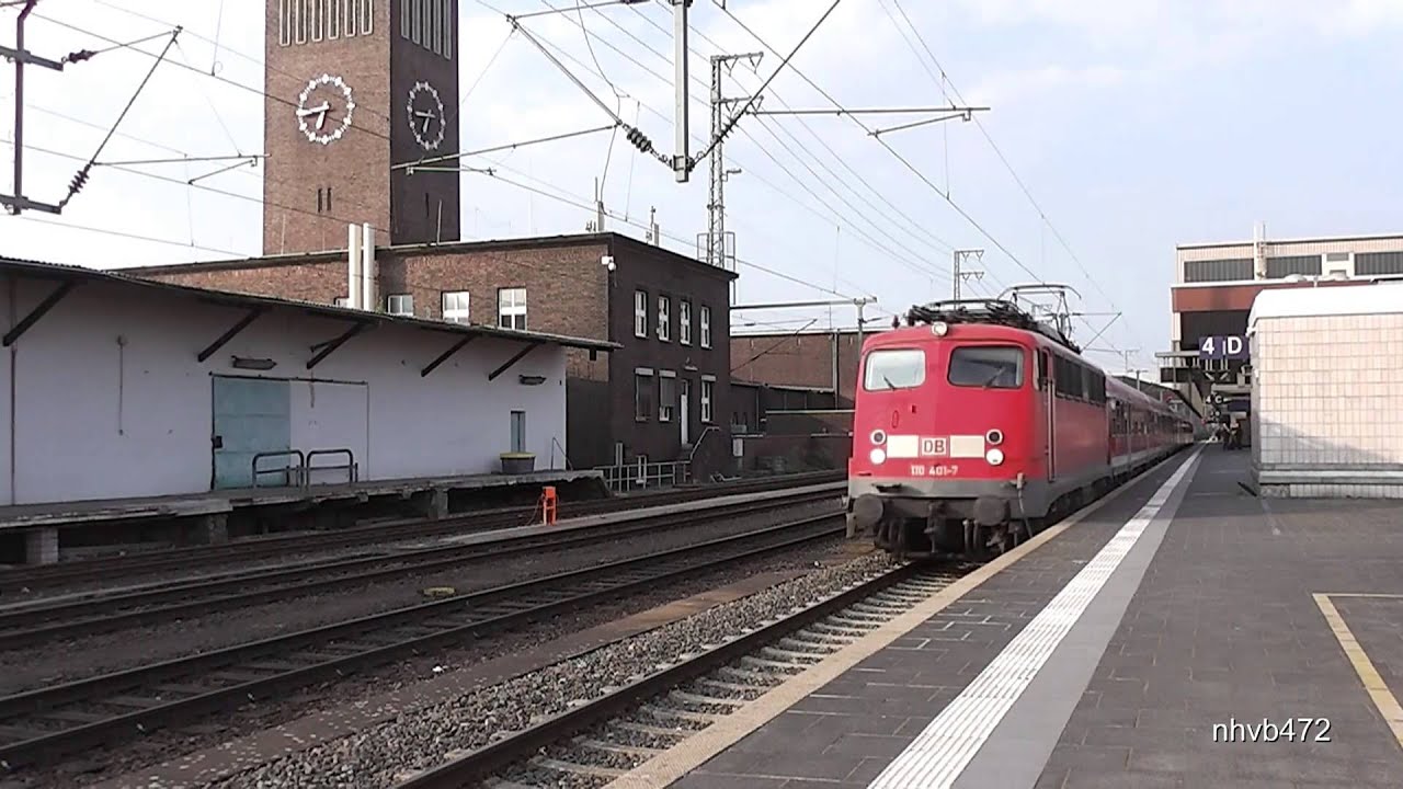 110 401 mit 3x Pfiff und Regionalzug in Düsseldorf Hauptbahnhof