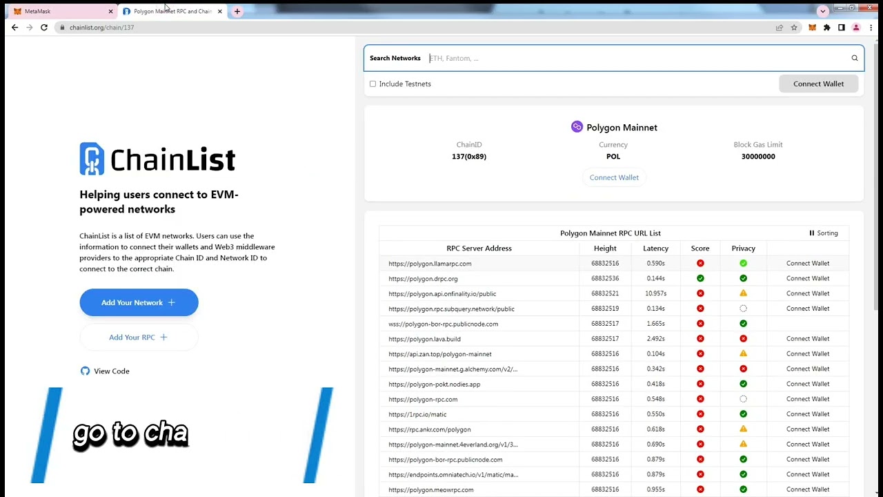 How to Change RPC on Metamask /w Chainlist.org
