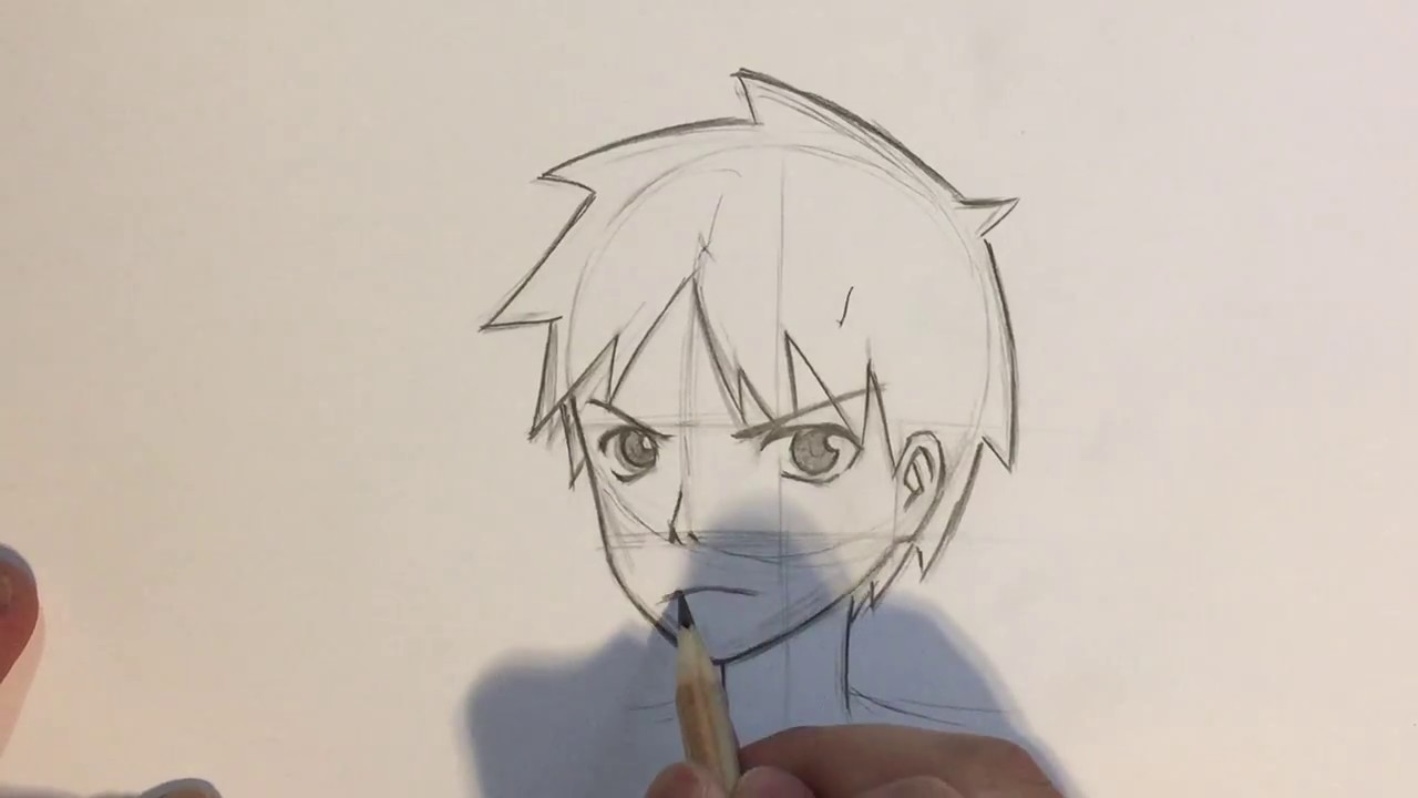 How to Draw Anime Boy Face 3/4 View [No Timelapse]
