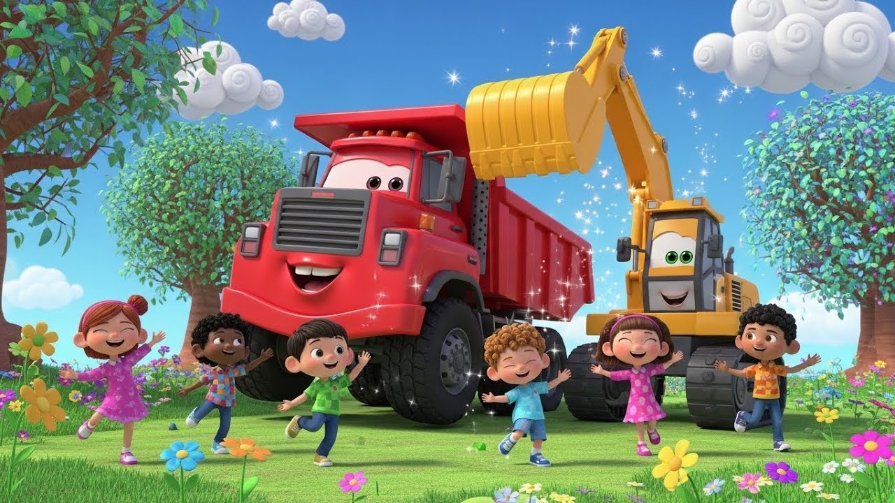 Big Truck & Digger Dance – Construction Rhyme for Kids 🚧🎶 Fun Nursery Rhymer Kids, Toddlers & Babie
