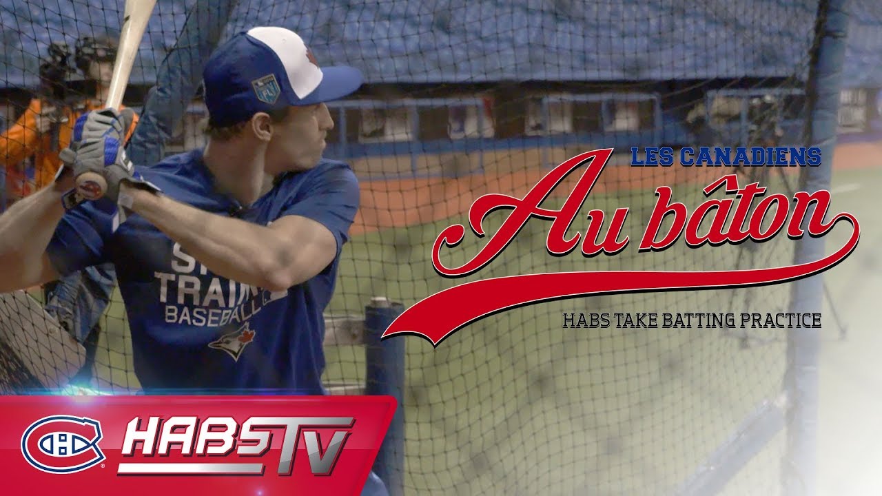 Habs take batting practice with the Toronto Blue Jays