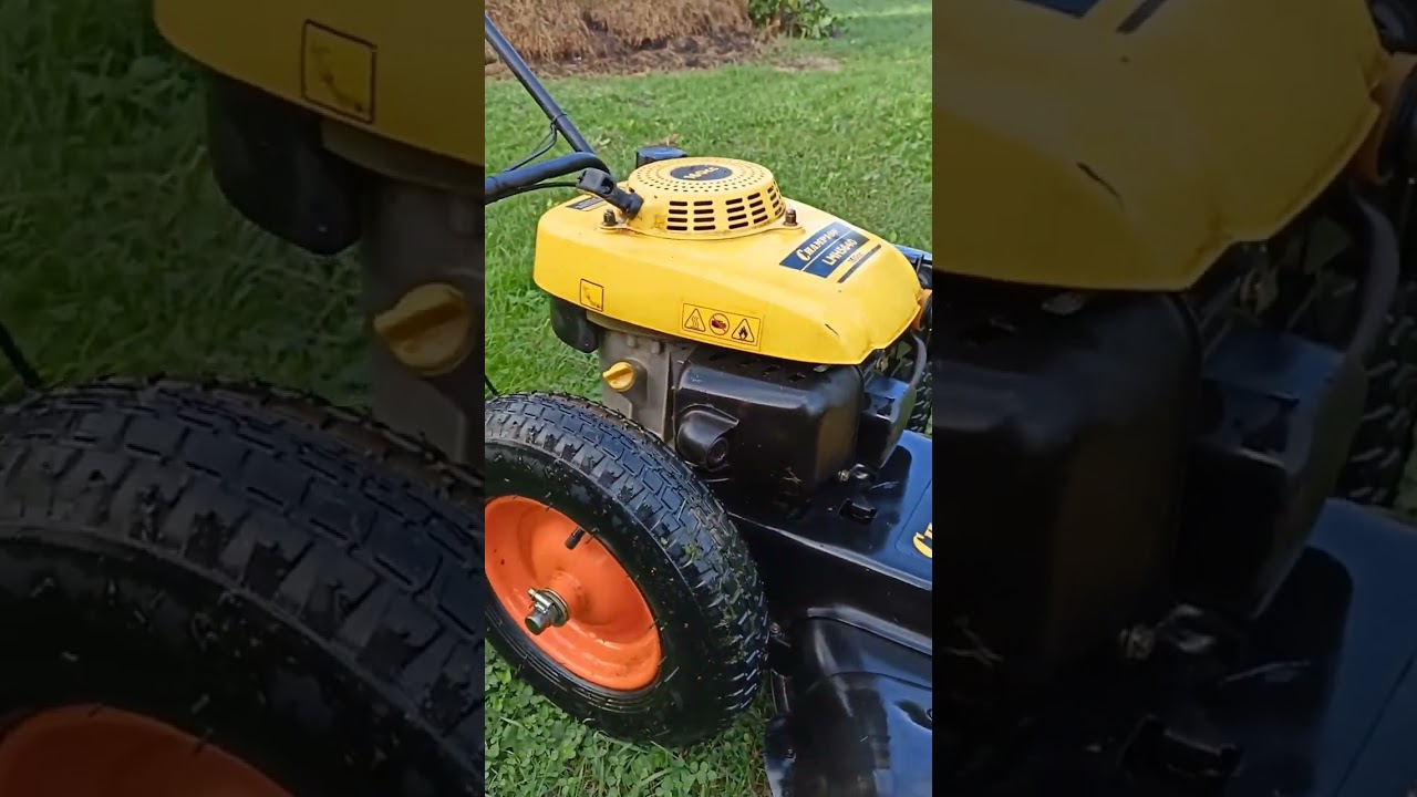 газонокосилка CHAMPION LMH5640, замена колёс на более широкие.