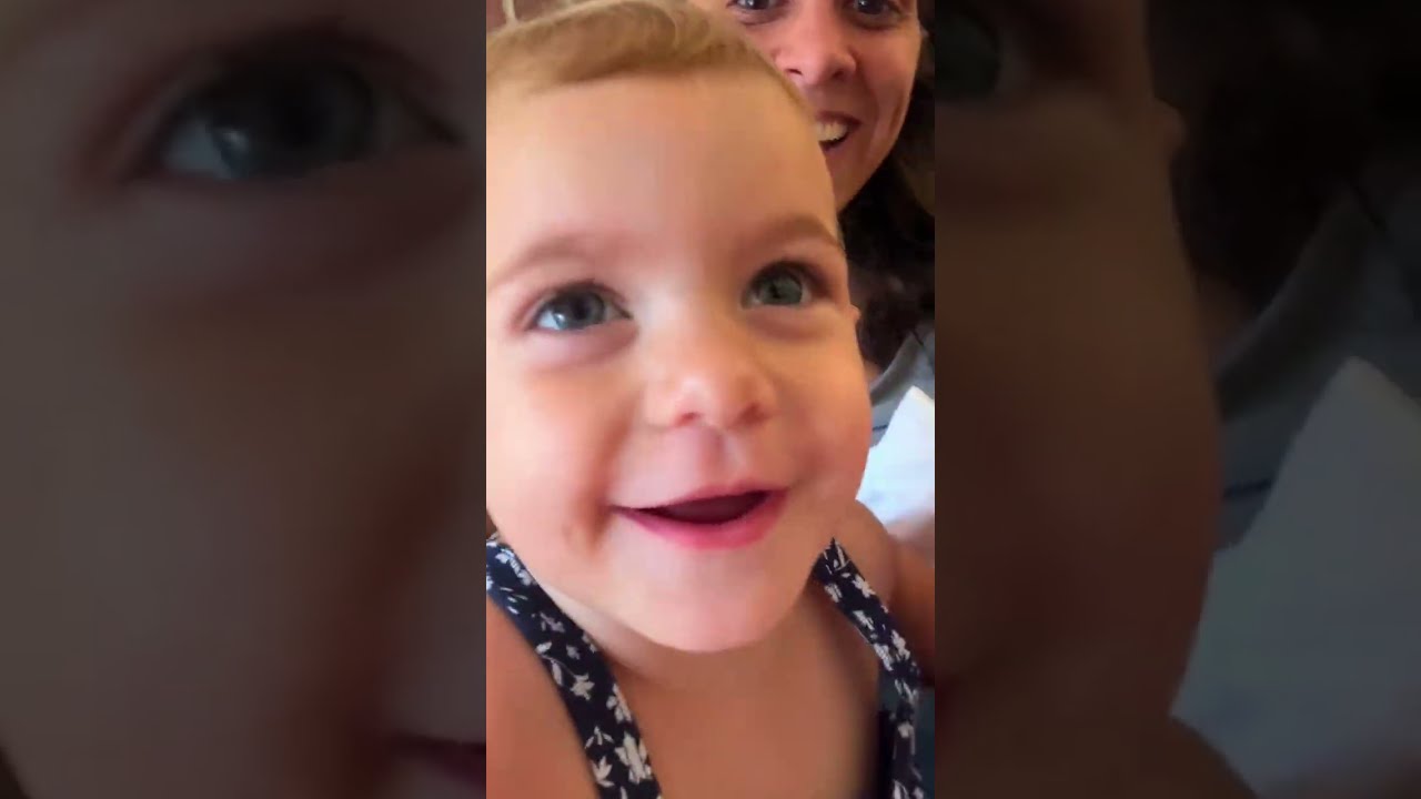 When your best bud comes back #babyreaction #grandparenting #fyp