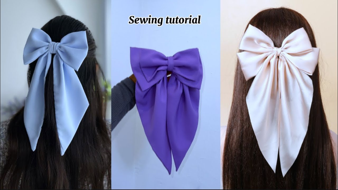 DIY: Trendy hair bow with a long tail sewing tutorial