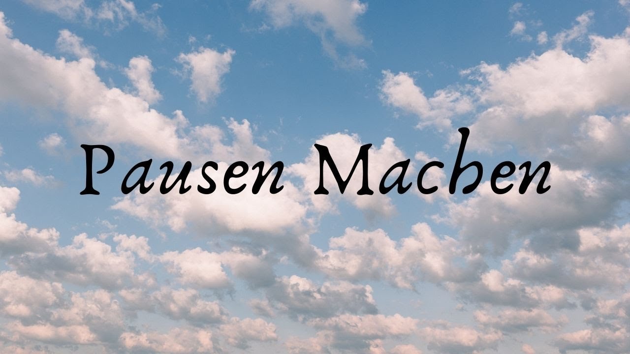 Die wichtigkeit der Pause