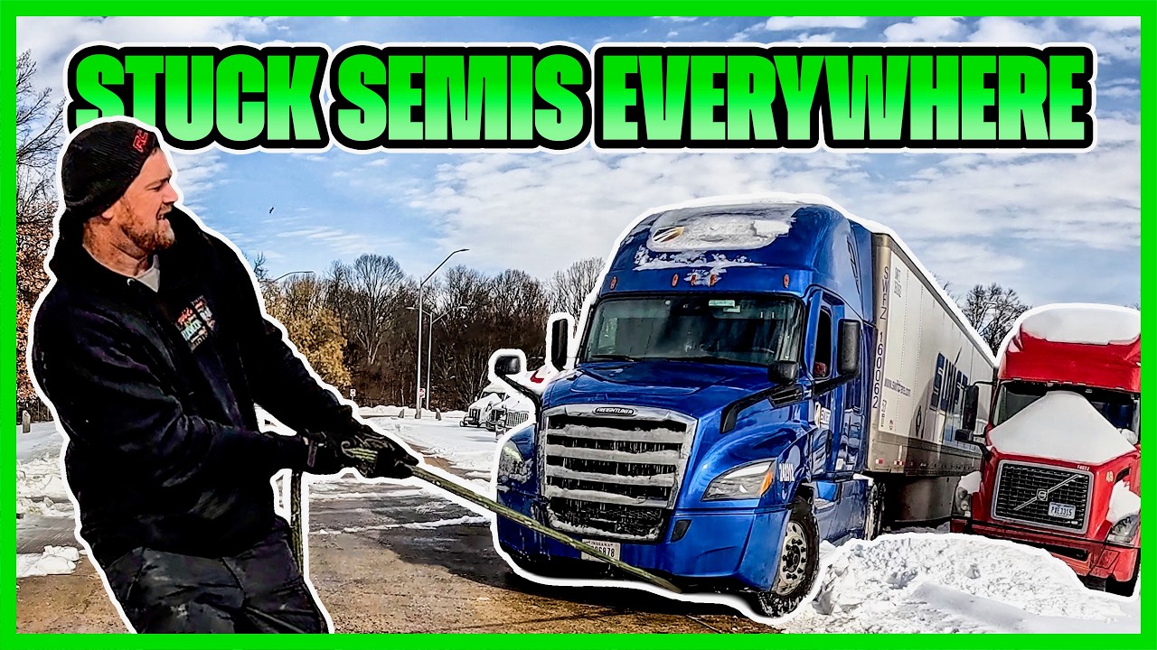 We Pulled Out 4 Stuck Semis With A Jeep!!
