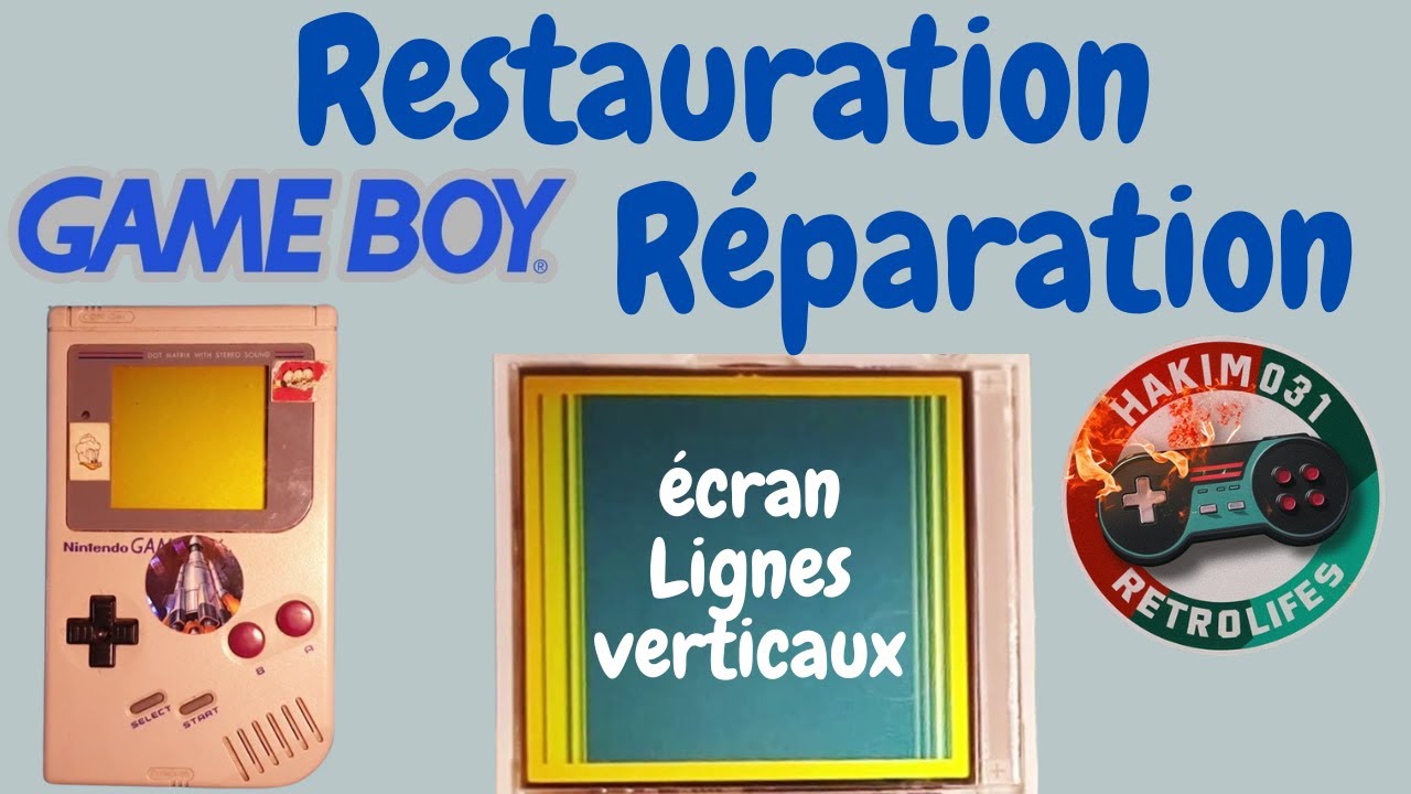Game Boy FAT DMG Restauration et Réparation lignes verticaux