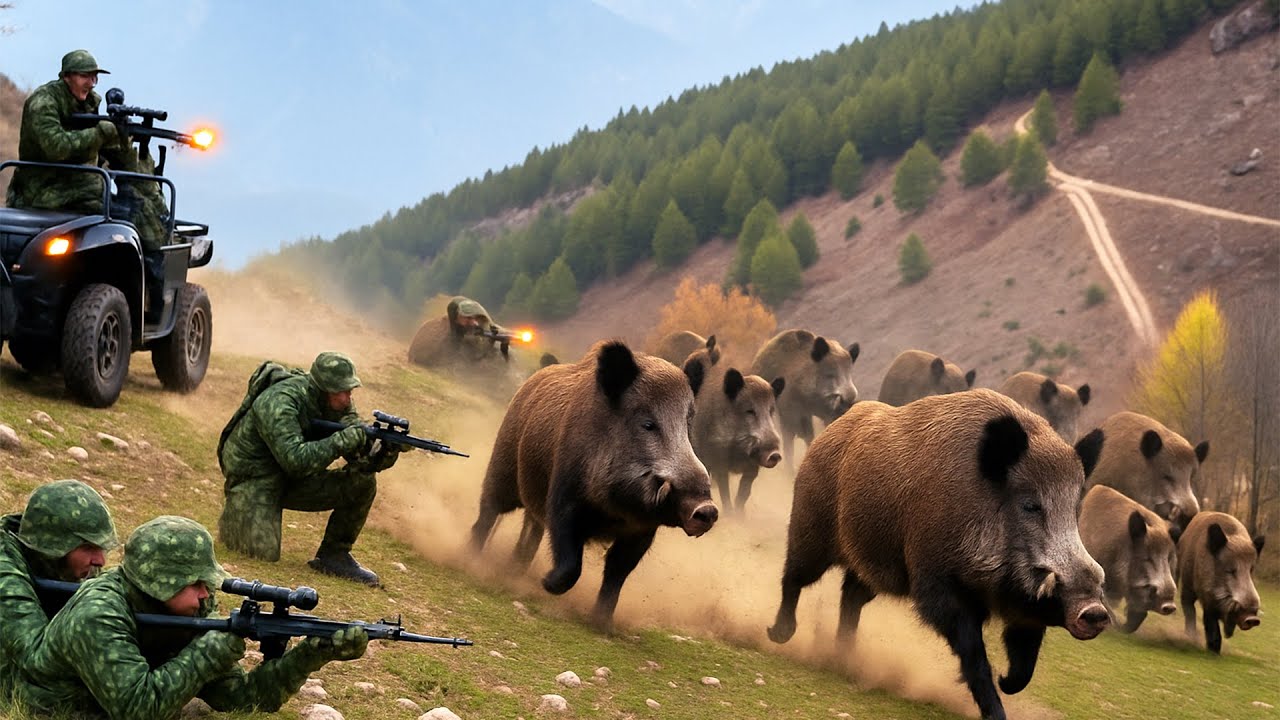 WOW! Wie gehen US-Farmer mit 500 kg schweren Riesen-Wildschweinen um?