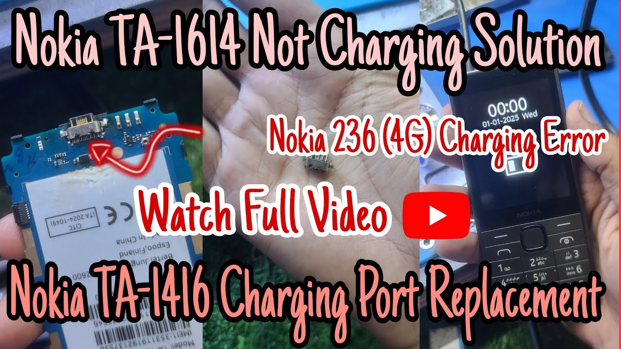 Nokia TA-1614 Charging Problem Solution | ​Nokia 235 4G TA-1614 Charging Port Replacement and Jumper