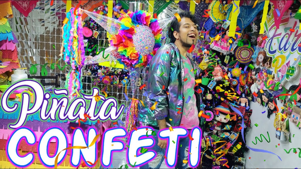 piñata navideña con confeti Estrella colorida EDREI POP/ temporada navideña 2022
