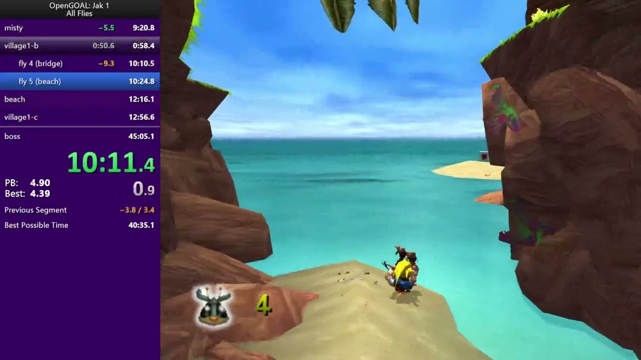 OpenGOAL Jak1 - All Flies 44:46 (Cutscene Skips)