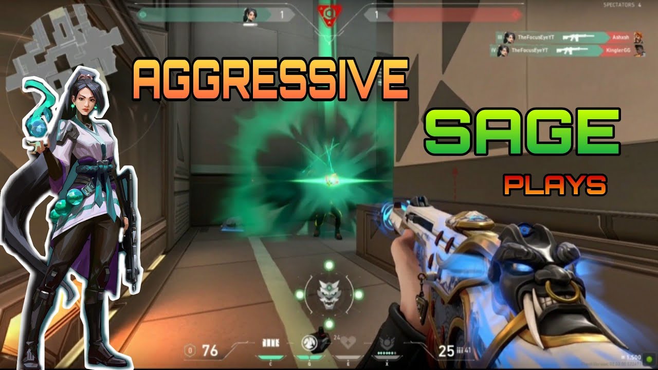VERY AGGRESSIVE SAGE PLAYS - When Sage plays Very Aggressively - Valorant Gameplay