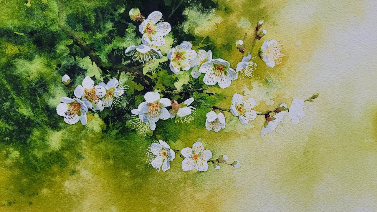 매화꽃이 피었어요. 봄이 왔어요/ Spring is coming. / 마스킹 사용법 / 도연아트