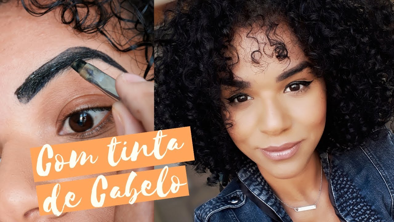 PINTANDO MINHA SOBRANCELHA COM TINTA DE CABELO EM CASA