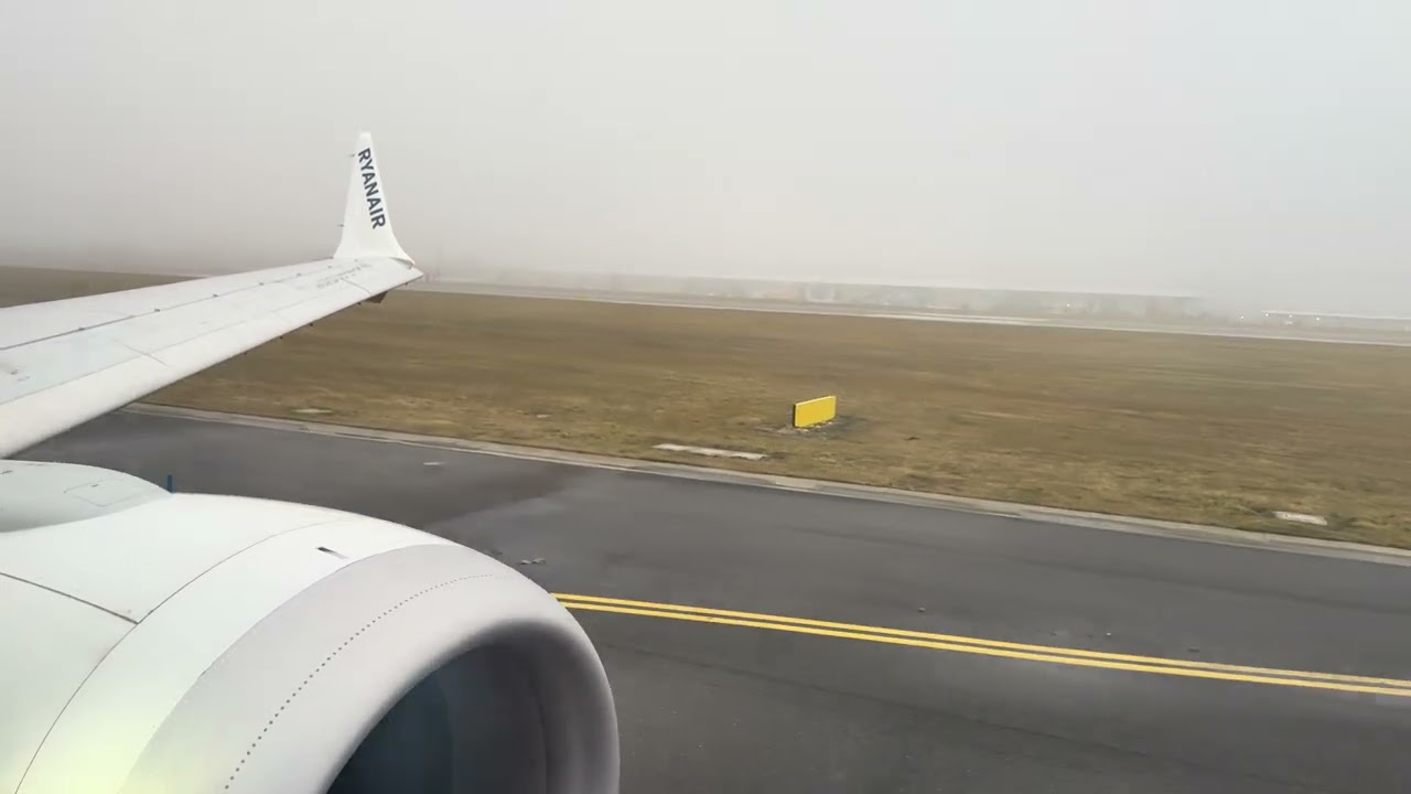 Ryanair B737 MAX 8 take off from Prague Airport