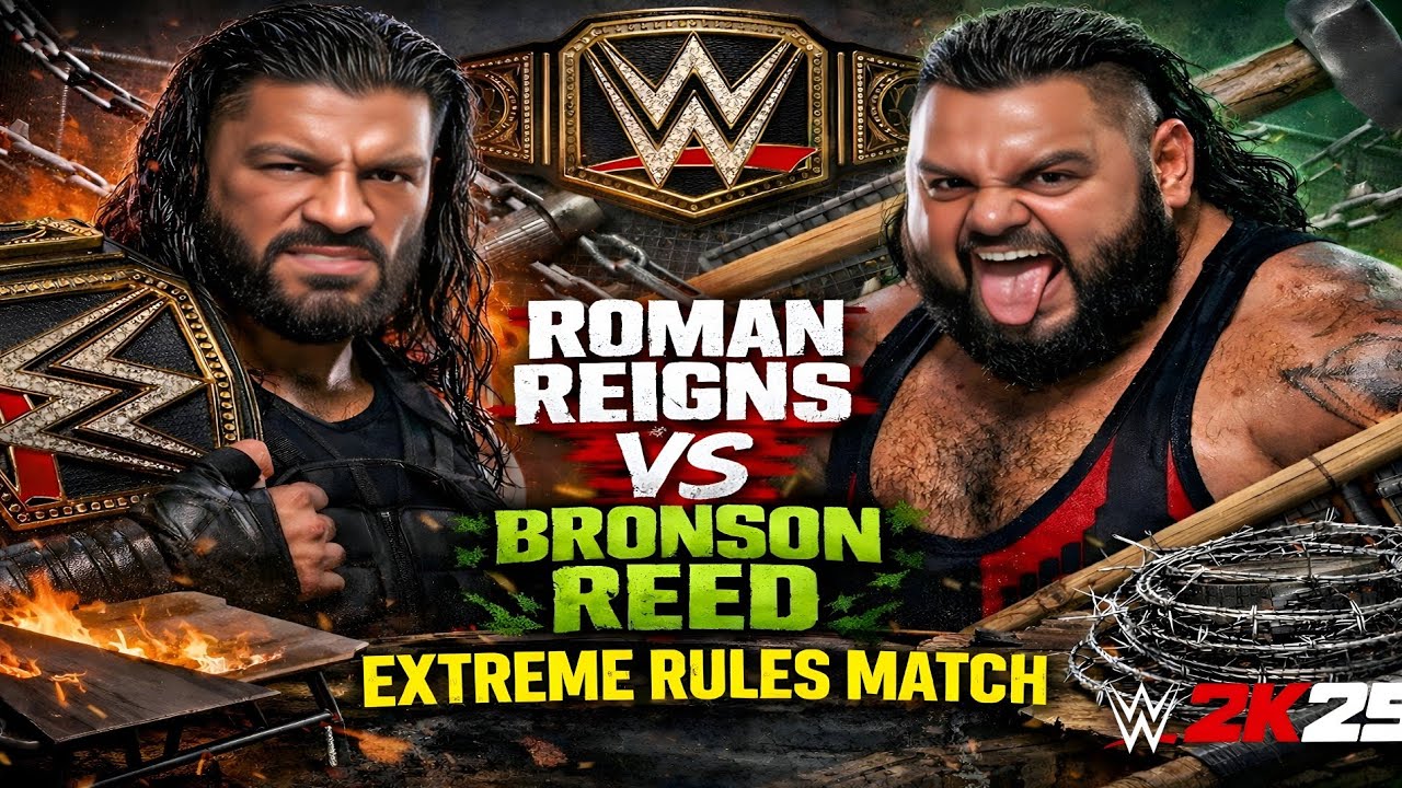 Roman Reigns vs Bronson Reed Extreme Rules Match For WWE Championship 🏆 WWE 2k25 