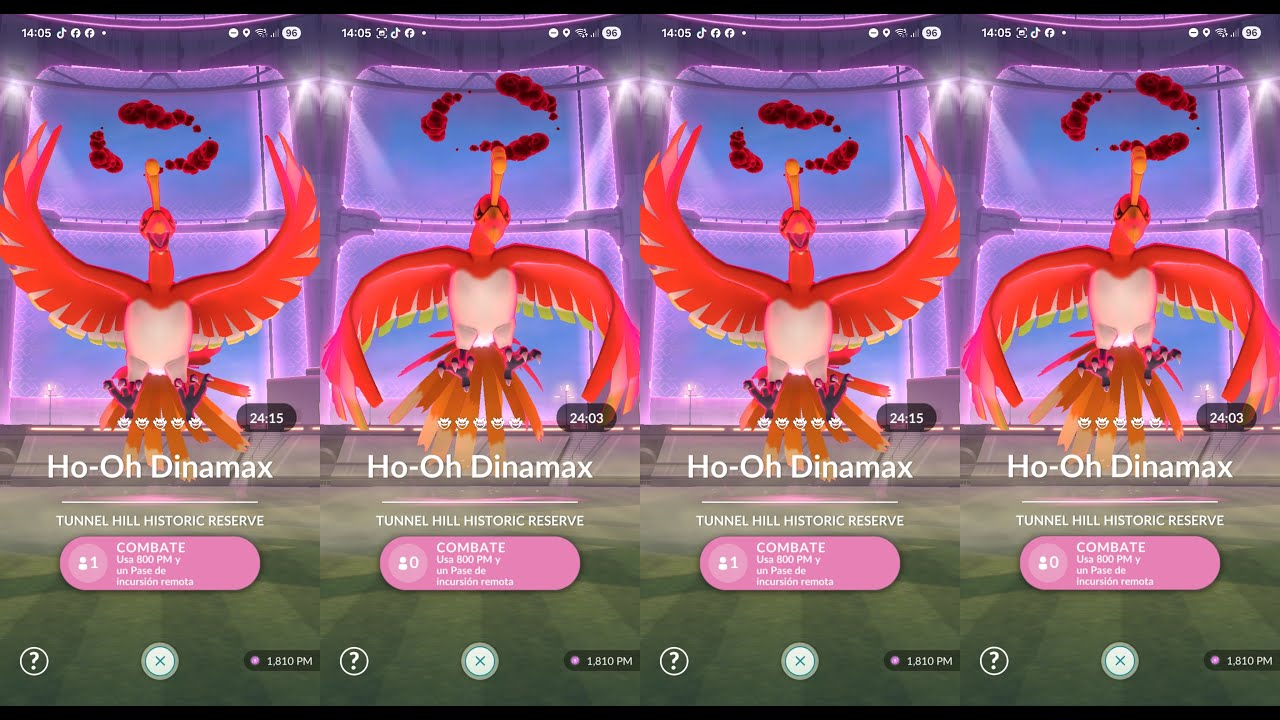 Invitaciones a HO OH DINAMAX Incursiones Pokemon GO live Remote raid invites Max Combats Combates