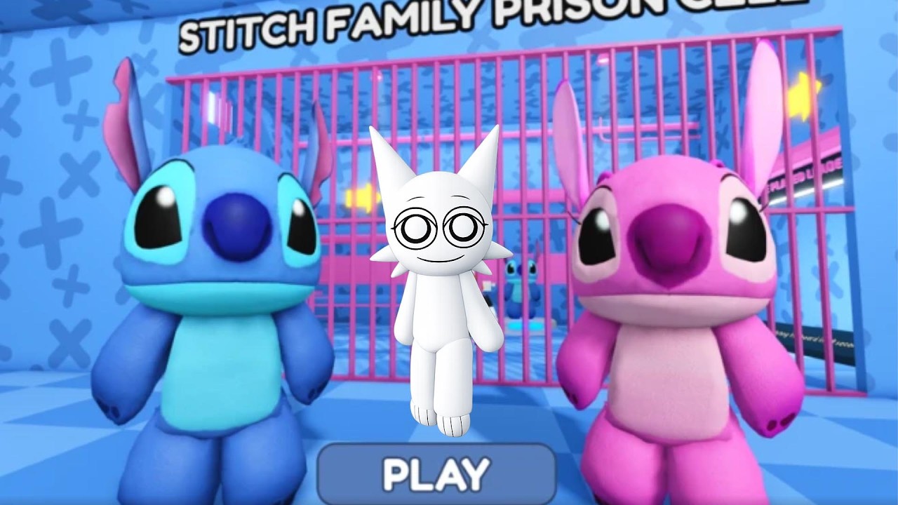 Sprunki Baby Wenda Played Stitch Family`s Prison Escape Obby in ROBLOX