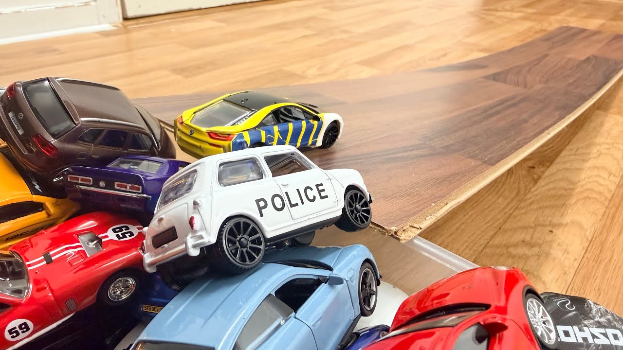 Toy Cars Adventure on the Slope 🚗⬆️✨ Toy Cars Moving Up The Slope Into The Box