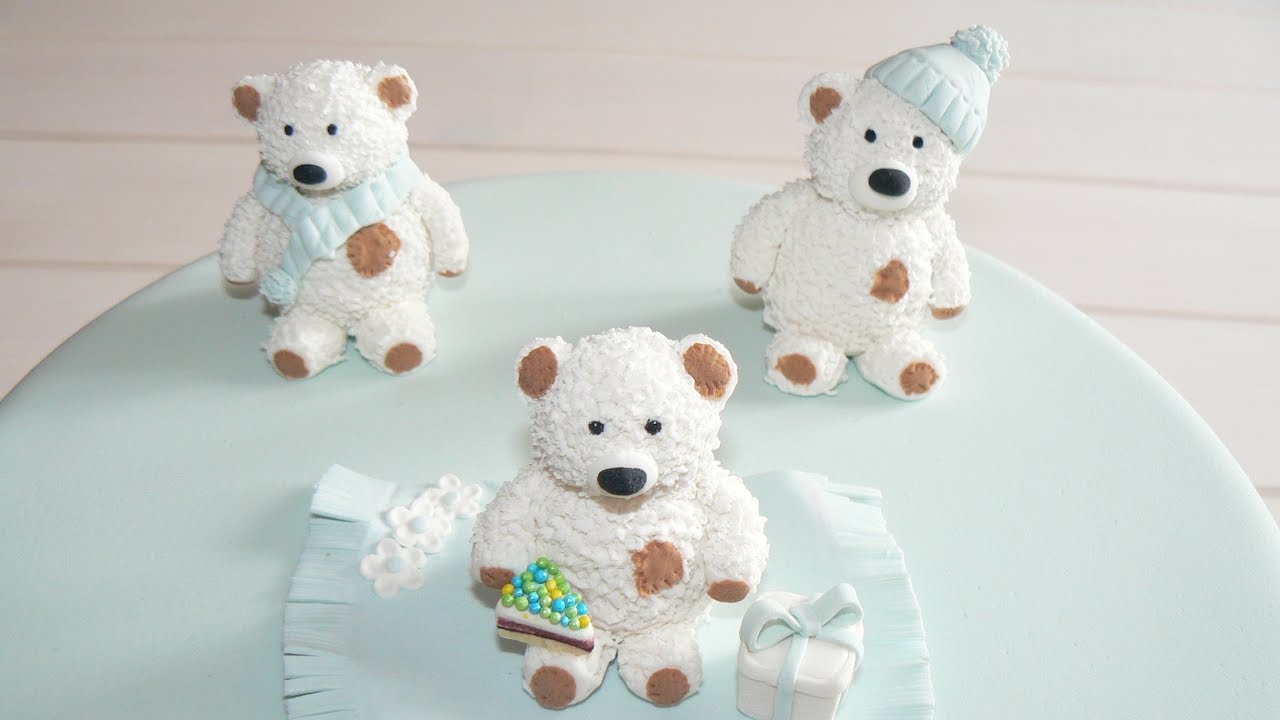 Ведмедик Тедді з мастики.  TEDDY bear. Торт з ведмедиками