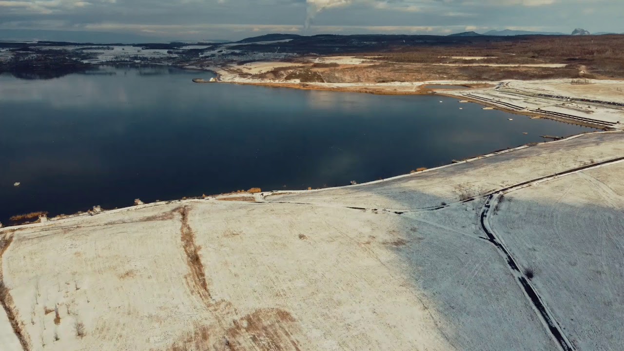 Dji mini 2 - jezero Most -3°C- Dji fly app.