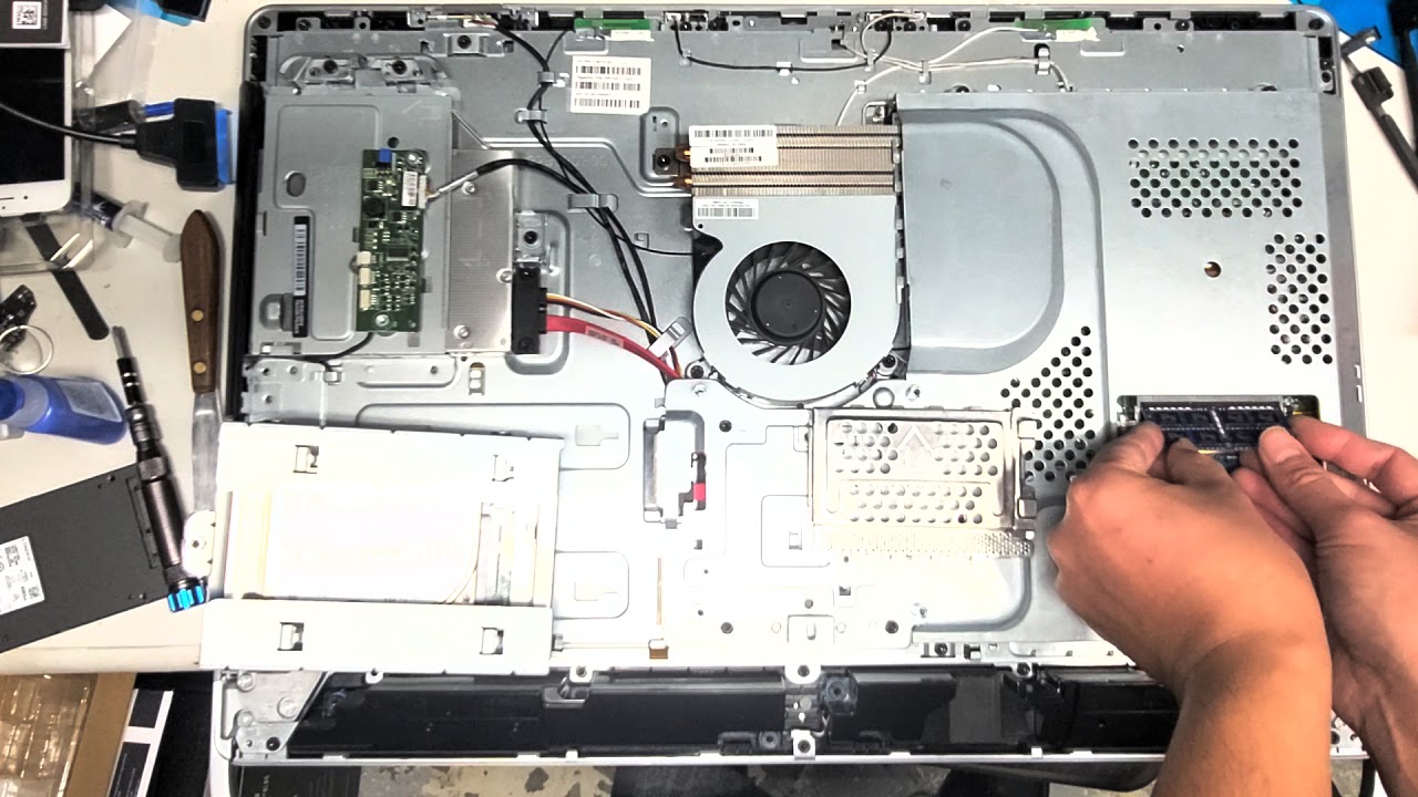 HP Envy 23 TouchSmart All-in-One PC Disassembly RAM SSD Hard Drive Upgrade Repair