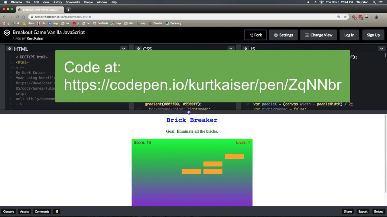 Make Your Own HTML Brick Breaker Game with JavaScript - Beginner Tutorial