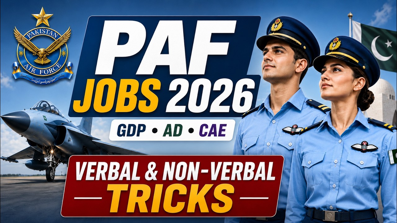 PAF Jobs 2026 Registration |PAF Intelligence Test MCQS |GDP, AD, CAE, Logistics |Non Verbal Tricks