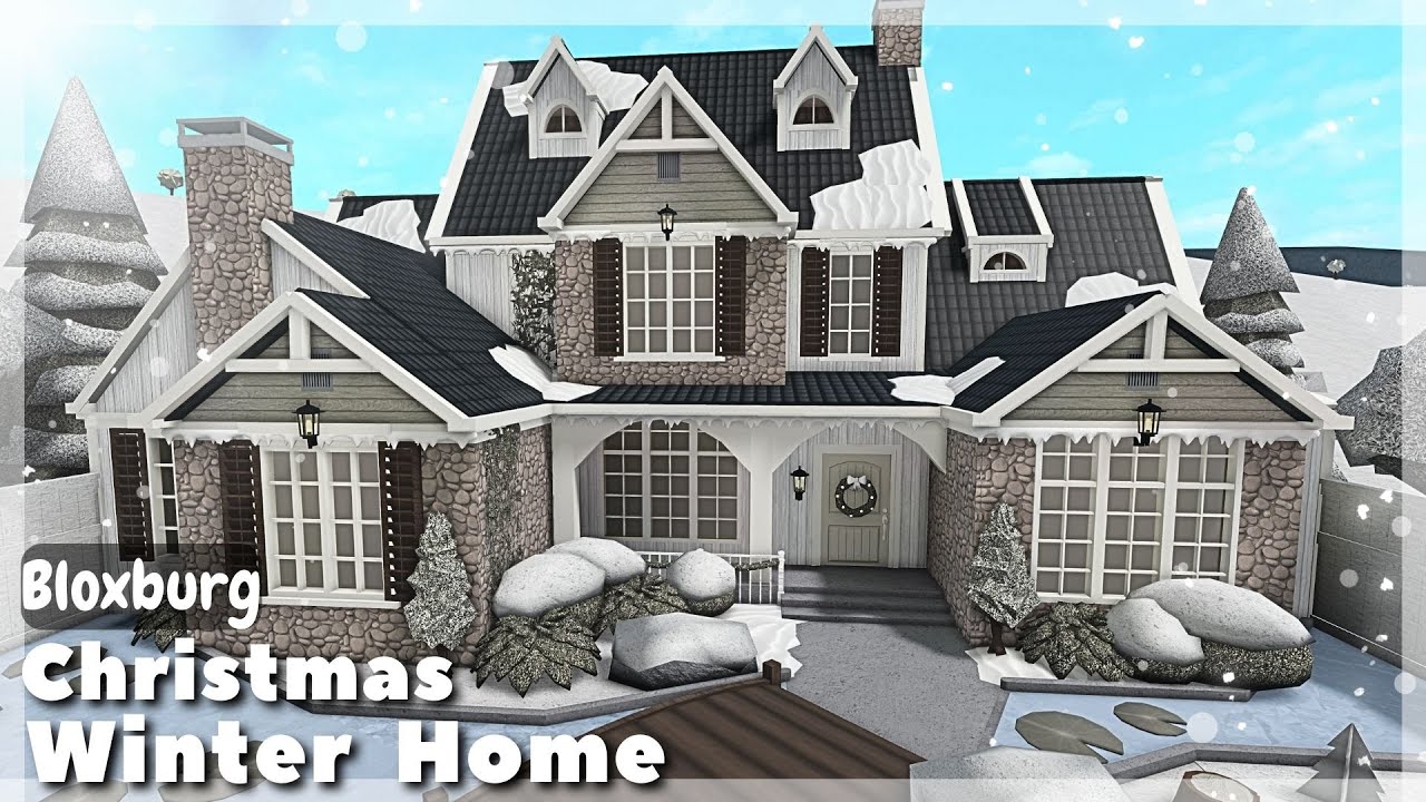 BLOXBURG: Christmas Winter 2-Story Home Speedbuild | Roblox House Build