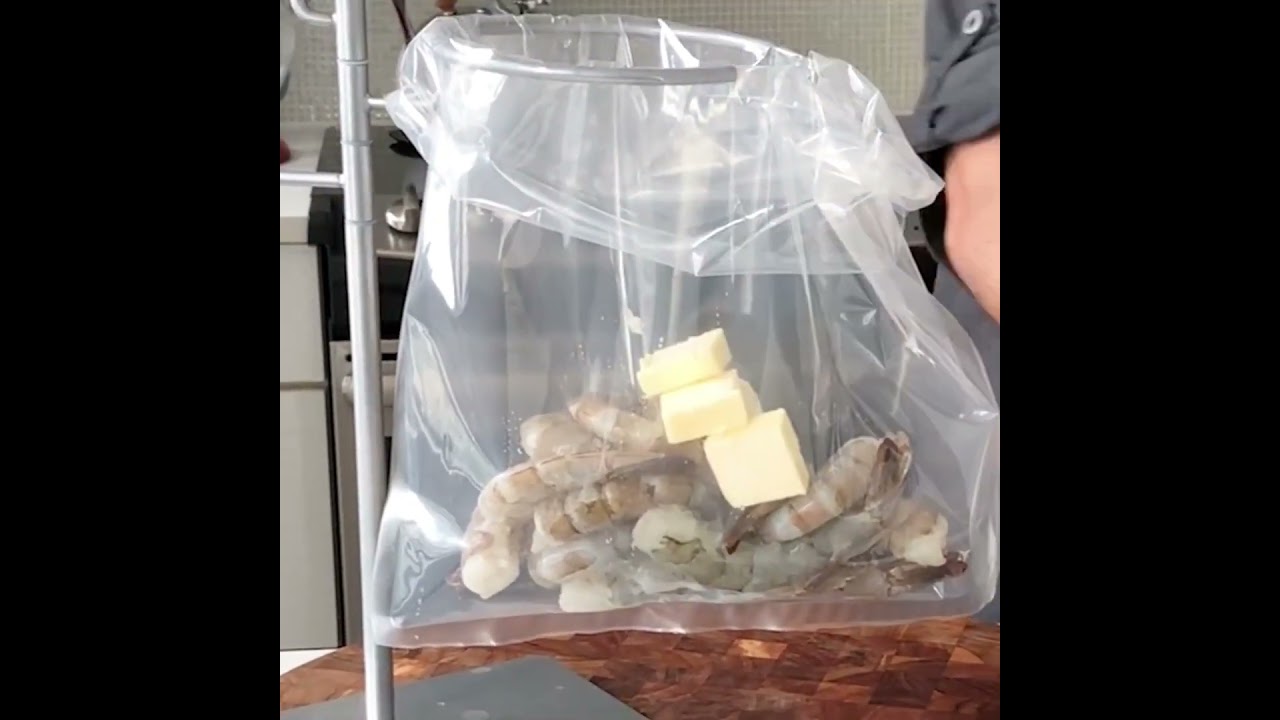 step 1 of 2 sous vide shrimp