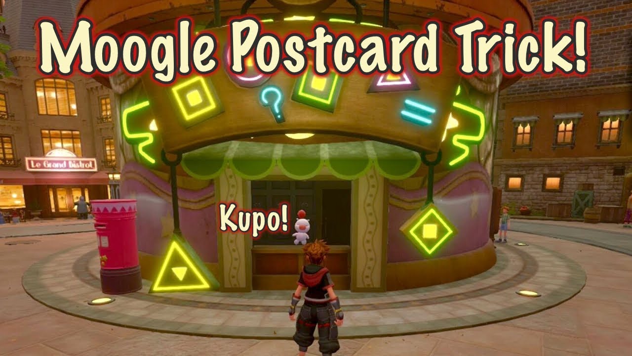 Kingdom Hearts 3 - Moogle Postcard Trick - Easy Way to get Orichalum+, Lucky Ring, and more!