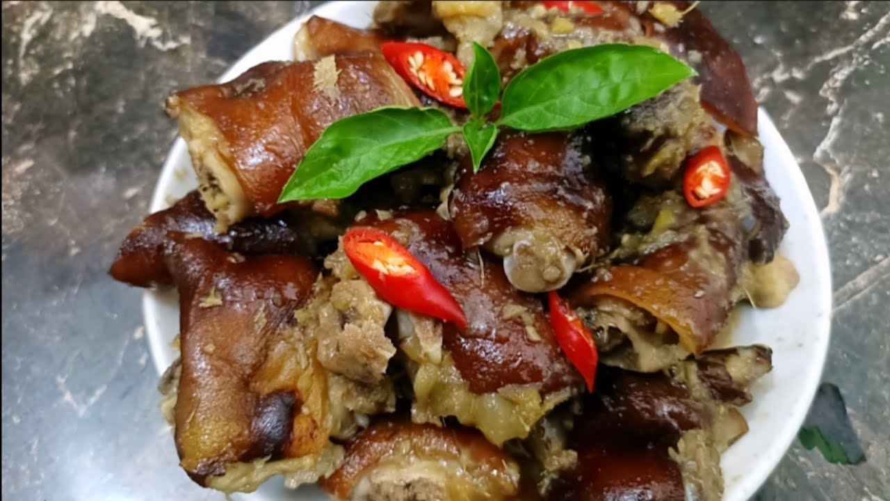 Cách làm chân giò nấu giả cầy chuẩn vị,cả nhà khen ngon
